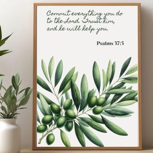 Olive branch - Psalms 37:5 | DIGITAL PRINT | Jesus Art, Bible Art, Wall Art, Bible Sketches, Christian Art, Christian Scripture