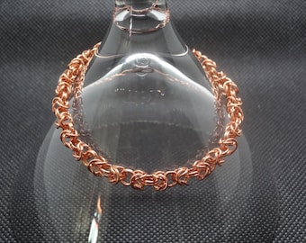 Bright Copper Byzantine Chain Mail Bracelet