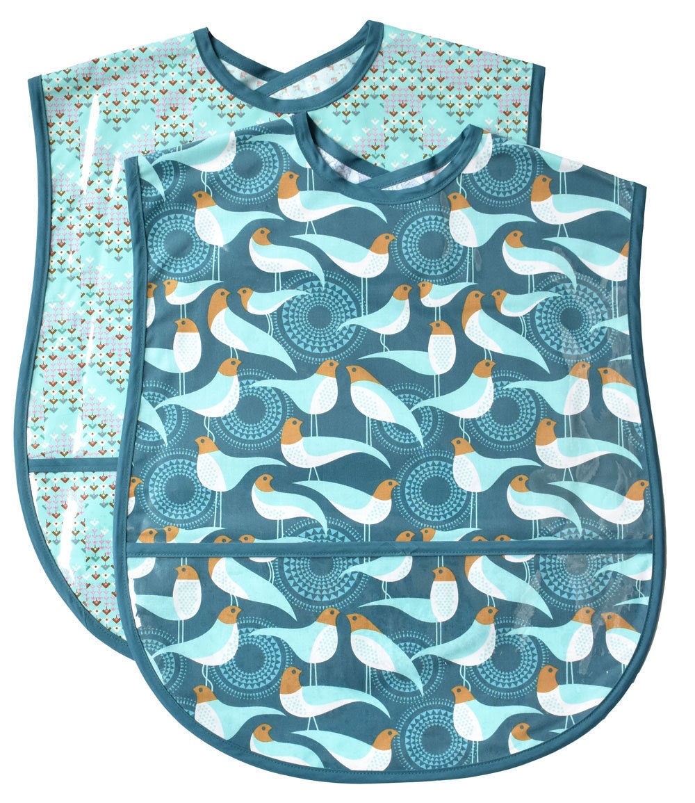 2 Extra Large Adult Vinyl Bib Set waterproof adult bibs with Etsy