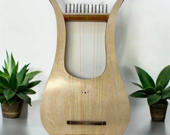 Cithara Lyre Harp - 12 Strings With Inlay Ancient Technique