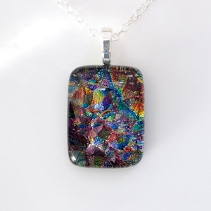 Jewel Colours Fused Glass Pendant Necklace - Glass Pendant - Glass Jewellery - EP 1267