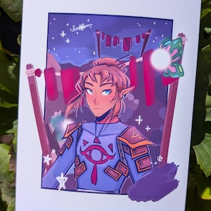 Link BOTW Sheikah Legend of Zelda Breath of the Wild Print