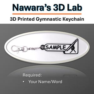Personalized Gymnastics Keychain - 3D Printed