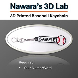 Personalized Baseball Keychain - 3D Printed