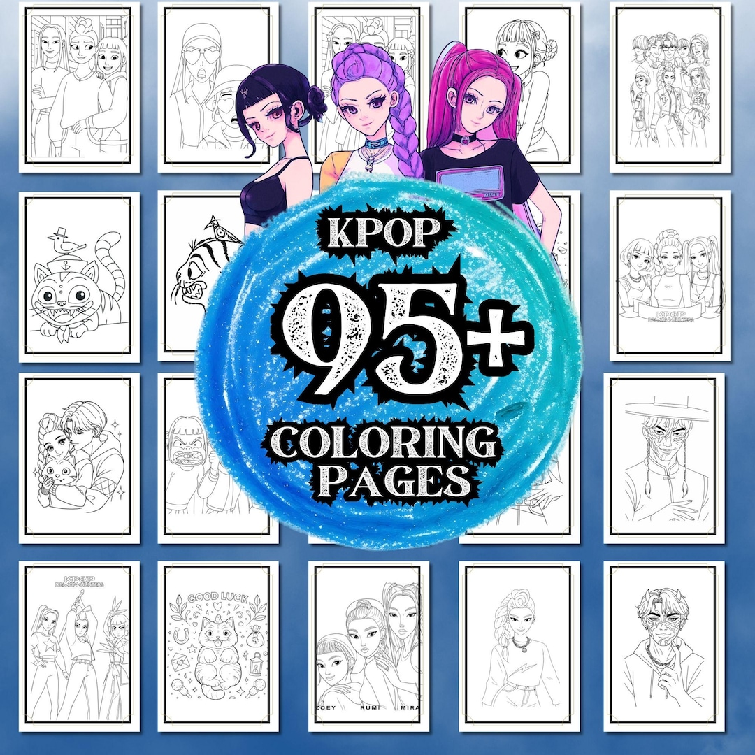 Kpop Print Pack, Kpop Printable, Coloring Book | 95 Printable