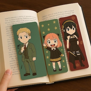 Spy x Family Bookmarks: Chibi Anime Manga Set (Printable PDF, JPG, PNG A4)