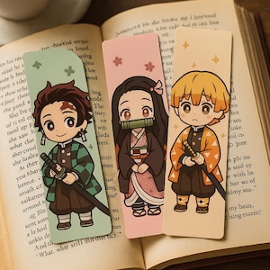 Anime chibi Printable Bookmarks Set - Digital marks– Manga-Inspired Digital Bookmarks for Fans & Readers – Instant Download PDF PNG JPG