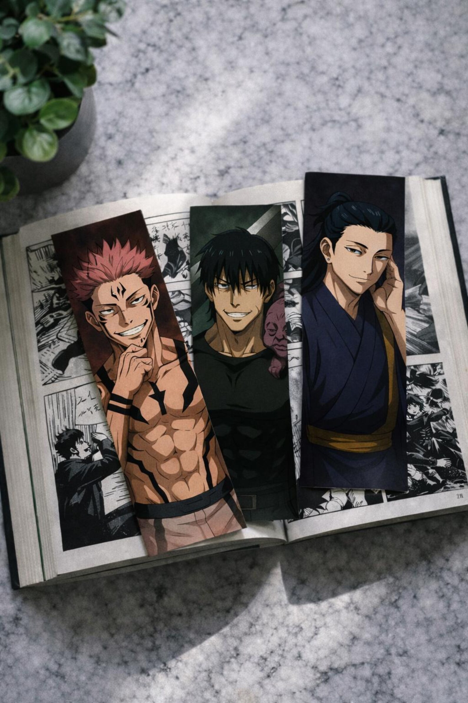 Jujutsu Kaisen Bookmarks Chibi Sukuna, Toji, Geto Anime Set
