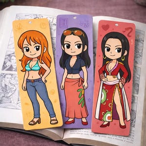 Segnalibri Chibi di One Piece: Nami, Robin, Boa Hancock (Download digitale)