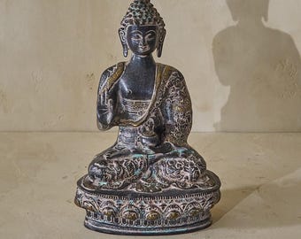 Vintage Brass Buddha Statue – Seated Meditation Pose – Mindful Home Decor