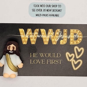 Mini-Jesus-Figur, kleine Jesus-Taschenkarten, kirchliche Gastgeschenke, Bibelarbeit, religiöse Geschenke für Kinder und Erwachsene, Katechismusgeschenk