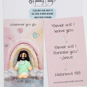Mini-Jesus-Figur, kleine Jesus-Taschenkarten, kirchliche Gastgeschenke, Bibelarbeit, religiöse Geschenke für Kinder und Erwachsene, Katechismusgeschenk