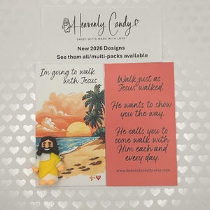 Mini Jesus Figurine, Little Jesus Pocket Cards, Church Party Favors, Bible Study, Religious Gifts for Kids and Adults, catechism gift