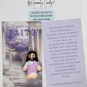 Mini-Jesus-Figur, kleine Jesus-Taschenkarten, kirchliche Gastgeschenke, Bibelarbeit, religiöse Geschenke für Kinder und Erwachsene, Katechismusgeschenk