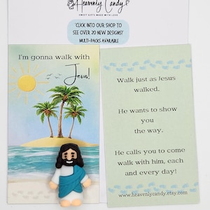Mini figura de Jesús, tarjetas de bolsillo del Pequeño Jesús, regalos de fiesta de la iglesia, estudio bíblico, regalos religiosos para niños y adultos, regalo de catecismo
