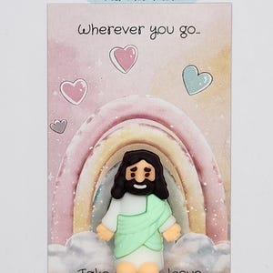 Mini Jesus Figurine, Little Jesus Pocket Cards, Church Party Favors ...