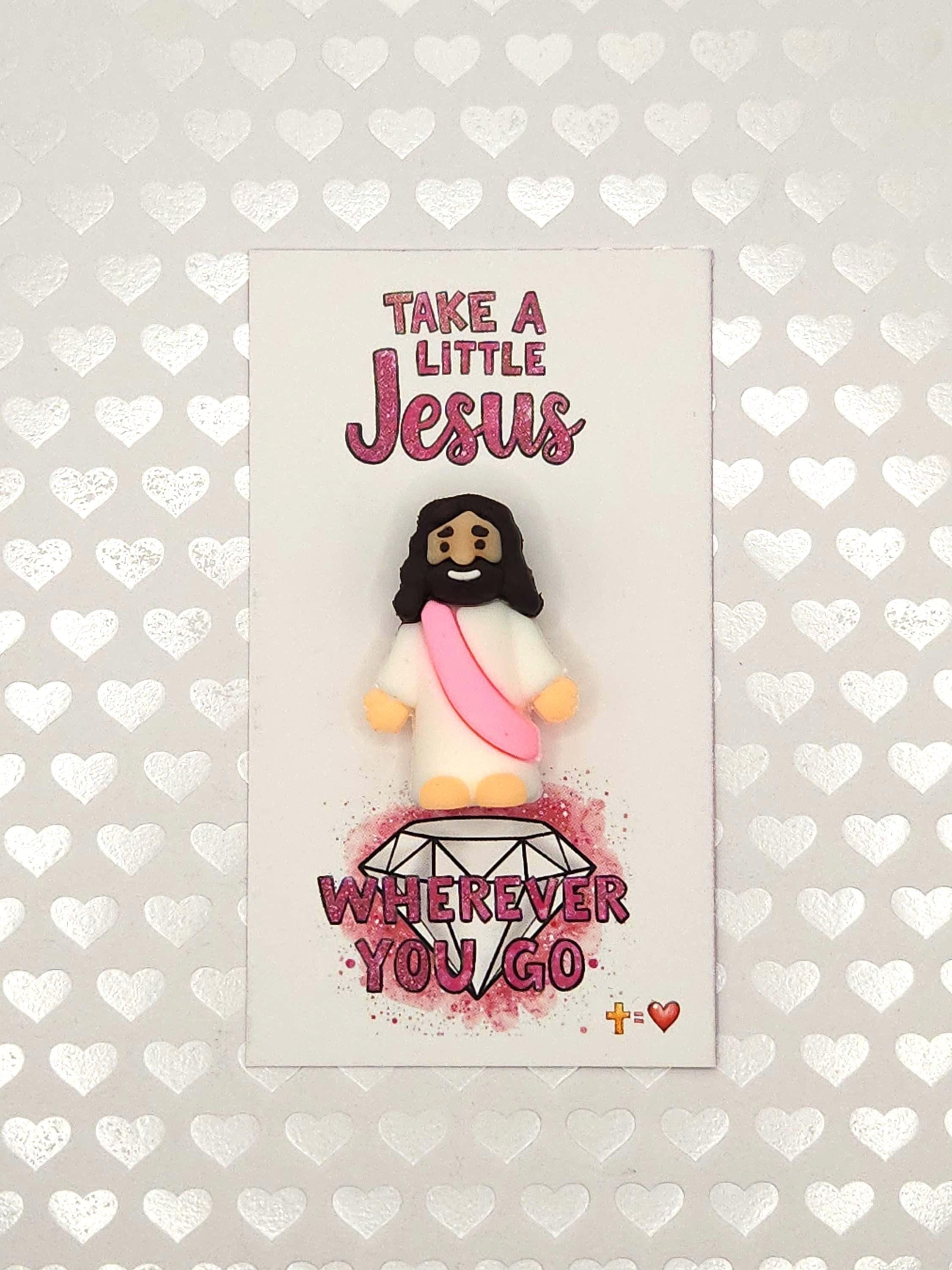 Mini Jesus Figurine, Little Jesus Pocket Cards, Church Party Favors ...