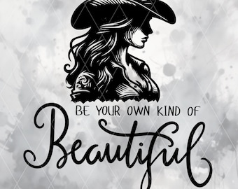 Vaquera occidental PNG, sé tu propio tipo de hermoso diseño de camiseta PNG, sublimación de chica de campo, estética de rodeo, descarga digital