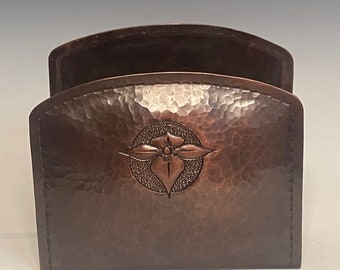 Copper Chased Napkin/Letter Holder