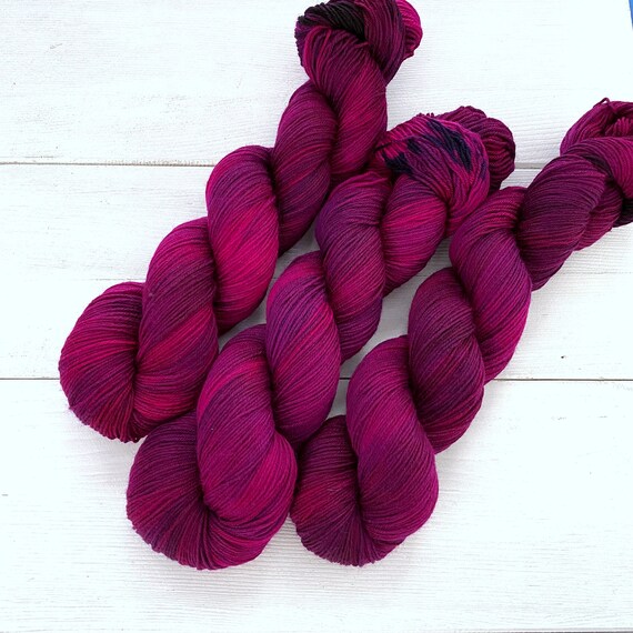 Magenta Crush - Hardcore Sock Yarn - Handpainted Superwash Merino - 463  Yards