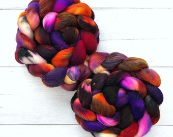 Handpainted Targhee Wool Roving - 4 oz