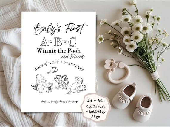 → View on Etsy: Winnie the Pooh ABC First Word Book: Baby Shower Coloring Activity Guest Book (Instant Download) Winnie the Pooh ABC First Word Book: Baby Shower Coloring Activity Guest Book (Instant Download)