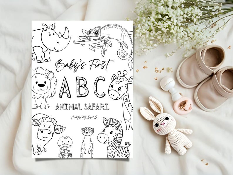 Boho Safari Baby’s First ABC Book – Minimalist Baby Shower Keepsake ...