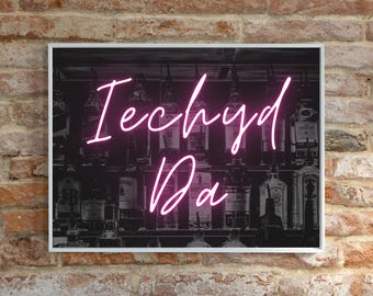 Iechyd Da Welsh-print: retro thuisbardecor (digitale download)
