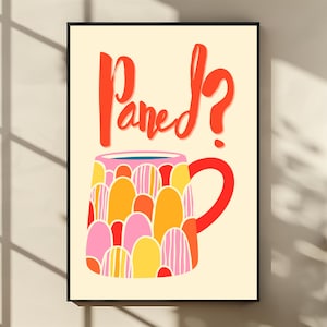 Welsh Kitchen Print: Colorful Paned Mug Art (Digital Download)