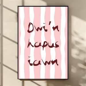 Welsh Art Print: Dwi’n Hapus Iawn, Retro Wales Design (Digital Download)