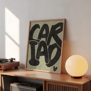 Cariad Welsh Love Print: Modern Typography Wall Art (Digital Download A3/A4/A5 PDF Files)