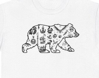 Black Ink Tattoo Bear T-shirt