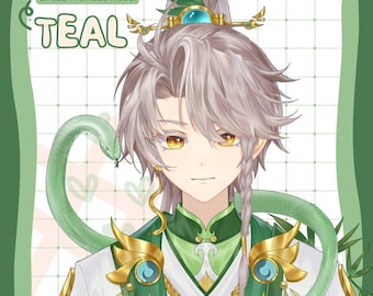 Live2D Public Premade Model VTuber | 【Teal】 | Over 10 expressions