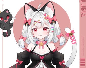 Live2D Public Premade Model VTuber | 【Luna】 | 14 expressions