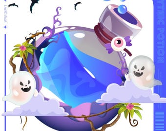 Live2D Public Preade Asset | Mythical Potion | Halloween Asset | Fully Rigged | Ready to Use VTube Studio Assets