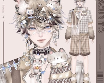 Live2D Public PreMade Model VTuber | Cute Kitten Scubito | Fully Rigged | Ready to Use VTube Studio Model