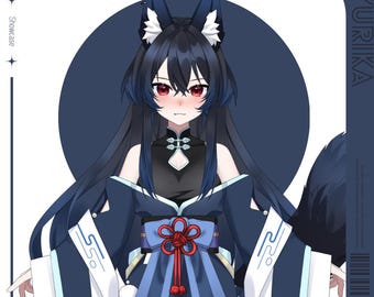 Live 2D Public Premade Model VTuber | Cute Fox Kitsune Girl Yurika | Fully Rigged | Ready to Use VTube Studio Model