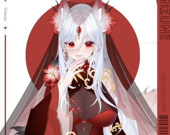 Pre-made Live2D Vtuber model in fox design