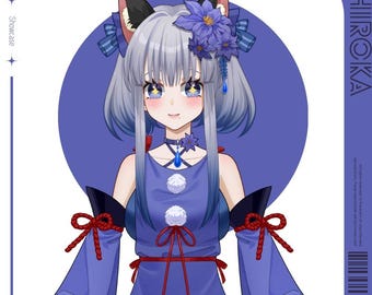 Live 2D Public Premade Model VTuber | Cute Kitsune Fox Girl Shiroka | Fully Rigged | Ready to Use VTube Studio Model