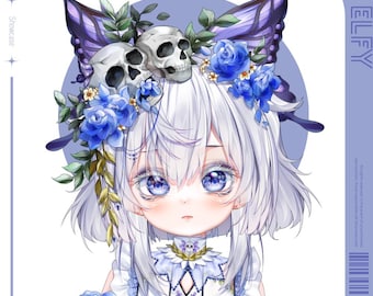 Live2D Public Premade Model VTuber | Elf Girl Elfy | Fully Rigged | Ready to Use VTube Studio Model