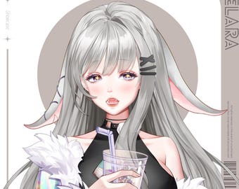 Live 2D Public Premade VTube Model | Cute Fashion Girl Elara | Fully Rigged | Ready to Use VTube Studio Model