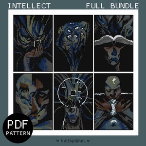 Disco Elysium Cross Stitch Pattern Bundle PDF - Intellect Pixel Art (Fuse beads, Tapestry...)
