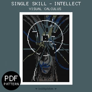 Disco Elysium Cross Stitch Pattern PDF - Intellect Skill Pixel Art (Fuse beads, Tapestry...)