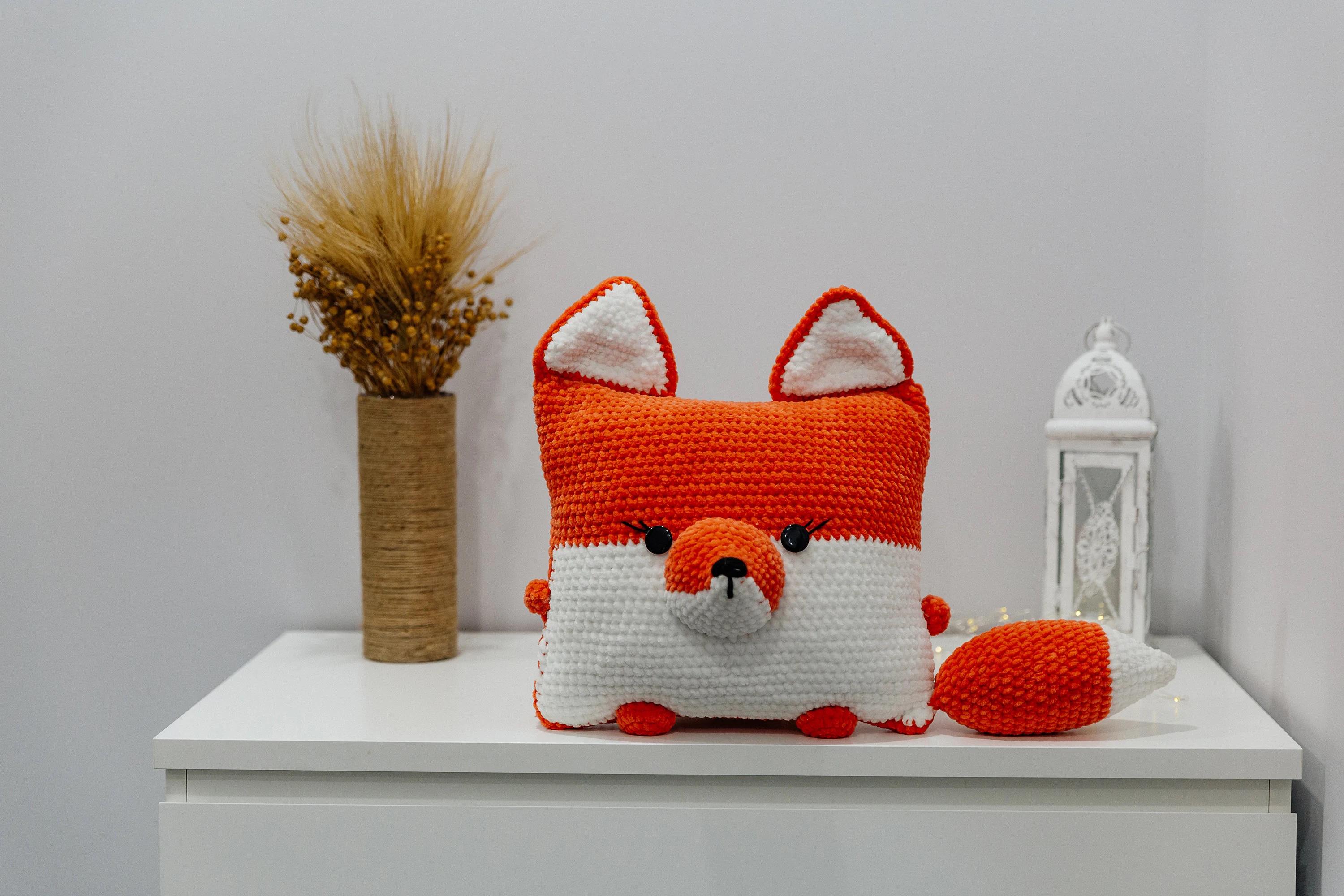 Crochet Pattern Fox, Amigurumi Fox Pattern, Crochet Pillow Fox, Crochet ...