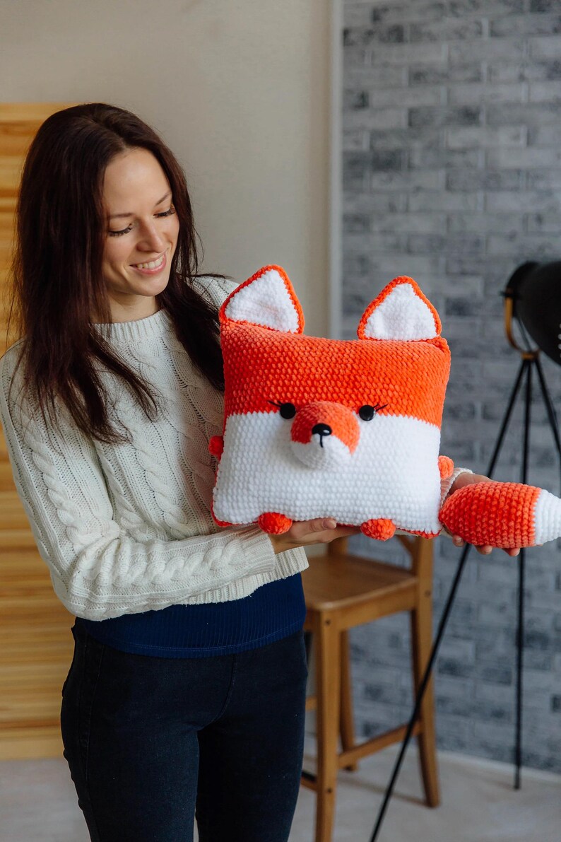 Crochet Pattern Fox, Amigurumi Fox Pattern, Crochet Pillow Fox, Crochet ...
