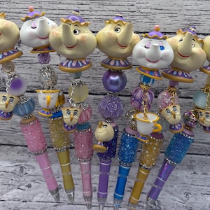 Mrs. Potts & Chip Beaded Pen PLZ READ Description