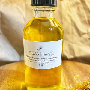 Pure Calendula Oil, Infused Calendula Oil, Sweet Almond Oil, Organic Calendula Oil, Cold Infusion, Calendula Officinalis Oil, Apothecary Oil