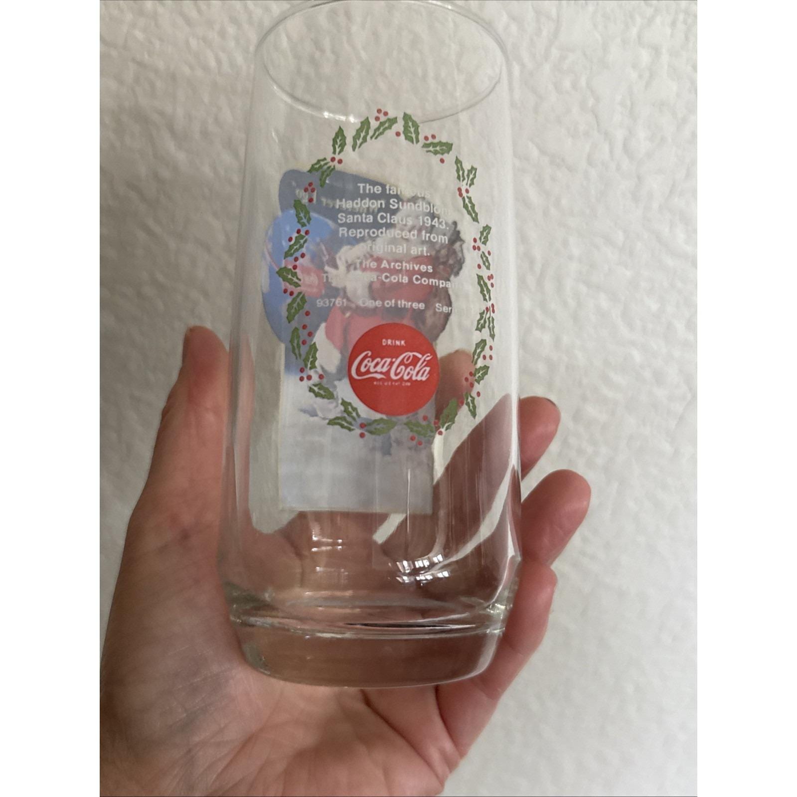 Vintage RARE Coca Cola Santa Claus Christmas Glasses W/ Box 3 Sets