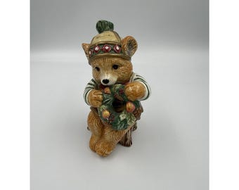 Fitz and Floyd Christmas Lodge Bear Pepper Shaker 2001