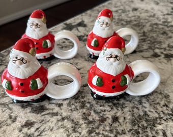 Vintage keramische kerstman zout- en peperstel met handgrepen Lot 4